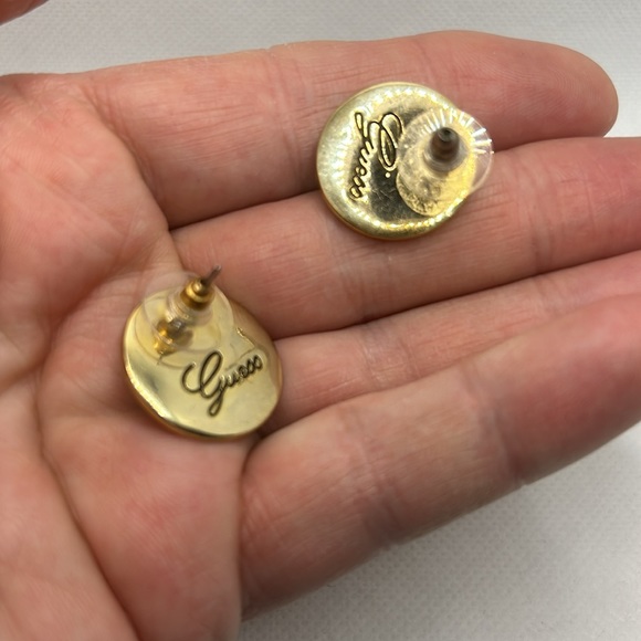 Guess Earrings- rhinestones, gold tone, and black - Picture 8 of 10